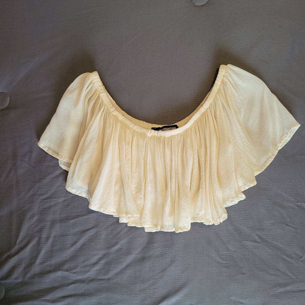 Reformation Flutter Crop Top - Cream, Sz XS - EUC - Picture 7 of 10